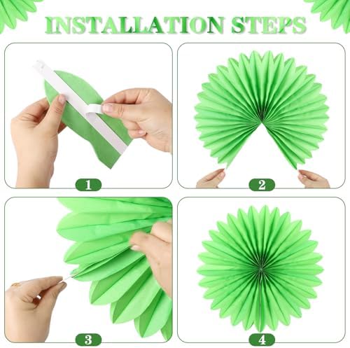 BestoFun 12PCS Paper Fans Mexican Party Decorations Tissue Paper Flowers Decorations Paper Fans Party Decorations for Girl Groovy Birthday Baby Shower Wedding Bachelorette Room Wall Hanging Décor