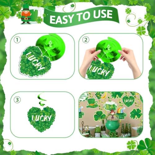 FRIDAY NIGHT 30Pcs St. Patrick's Day Hanging Swirls