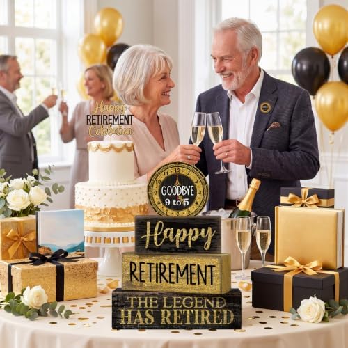 Moucuny 4 Pcs Retirement Party Decorations Happy Retirement Table Decor