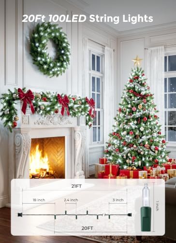 Minetom Clear Christmas String Lights, 100 Count 20 Feet Mini String Lights