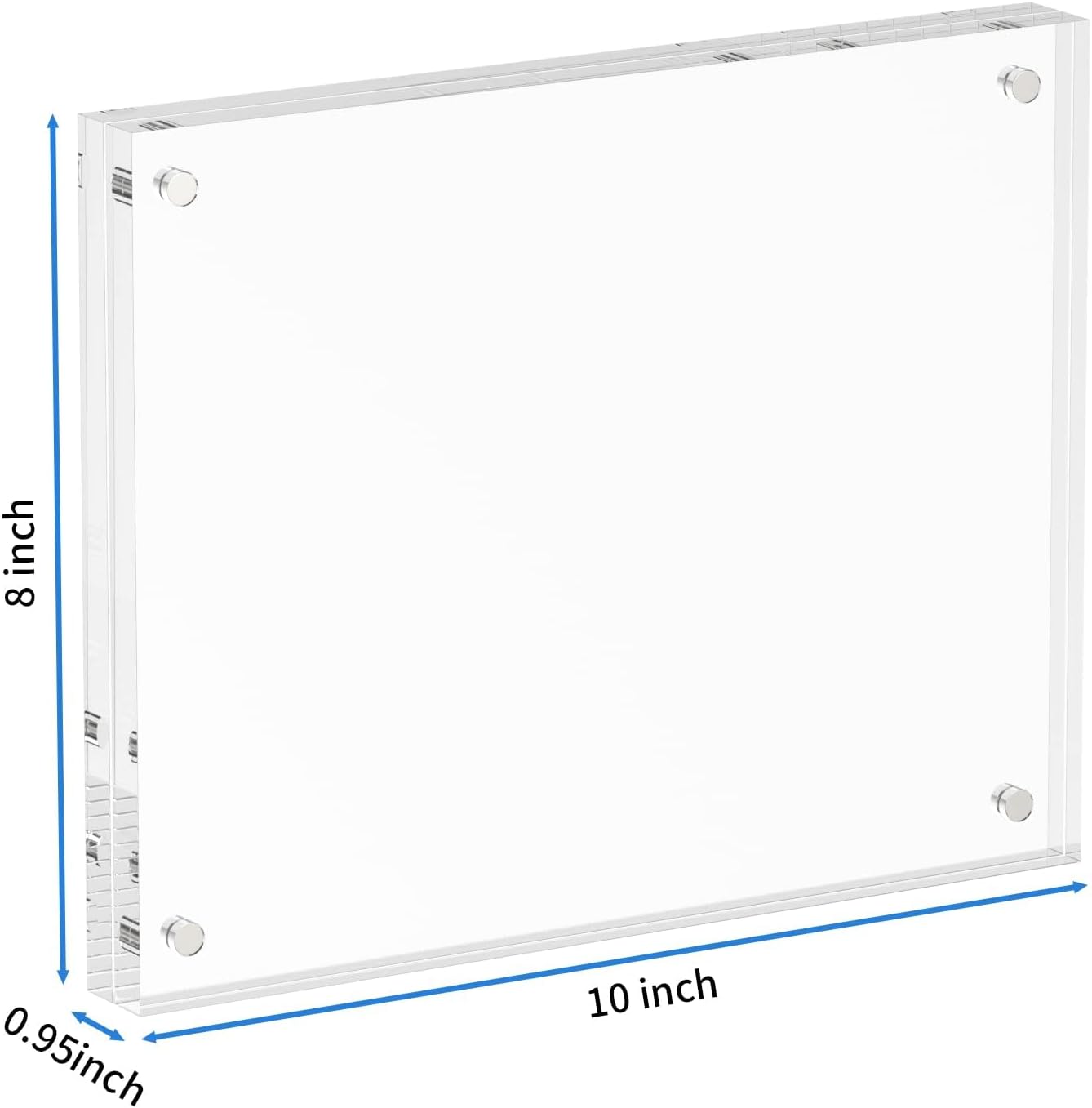 NIUBEE Acrylic Photo Frame 8x10,Clear Picture Frame 20% Thicker Block | Shatterproof &Safe, 95% High Transparency, UV