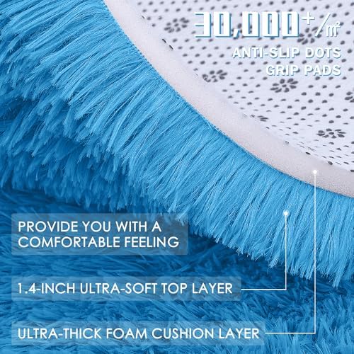 OLANLY 6x9 Machine Washable Large Area Rugs for Living Room, Bedroom, Soft Fluffy Shaggy Bedside Rug, Indoor Floor