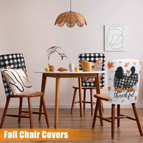 6 Pcs Fall Chair Covers, Classic Pumpkin Dining Chair Slipcovers