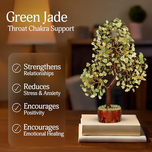 YATSKIA Green Jade Crystal Tree | Crystal Money Tree | Gifts for Mom | Bonsai Tree Decor | Feng Shui Decor | Birthday
