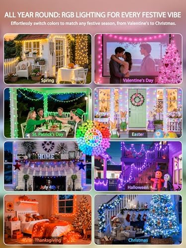 JMEXSUSS 400 LED RGB String Lights Indoor for Bedroom Plug in