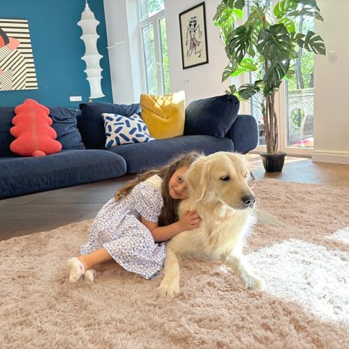 OLANLY 2x6 Machine Washable Runner Rugs for Hallway, Soft Fluffy Shaggy Bedside Rugs for Bedroom, Living Room, Indoor