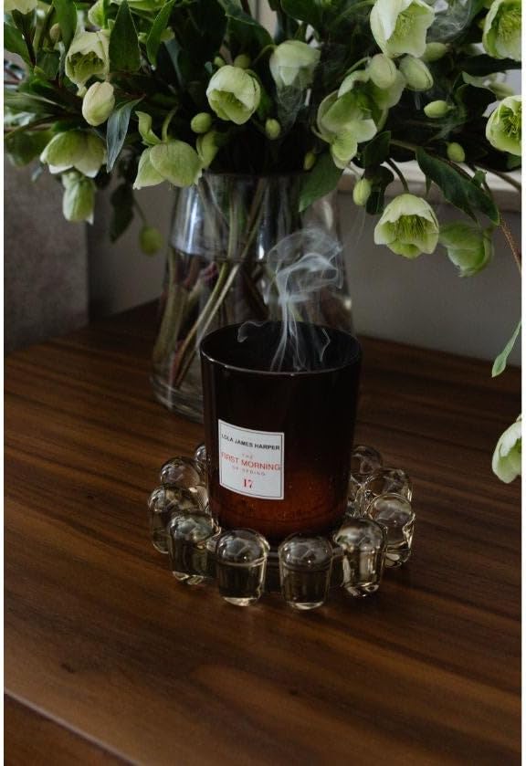 Smoky Glass Decorative Candle Holder / Smoke / Small