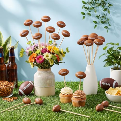 Soulchen 24 Pcs Football Party Centerpiece Sticks for Sport Themed Party