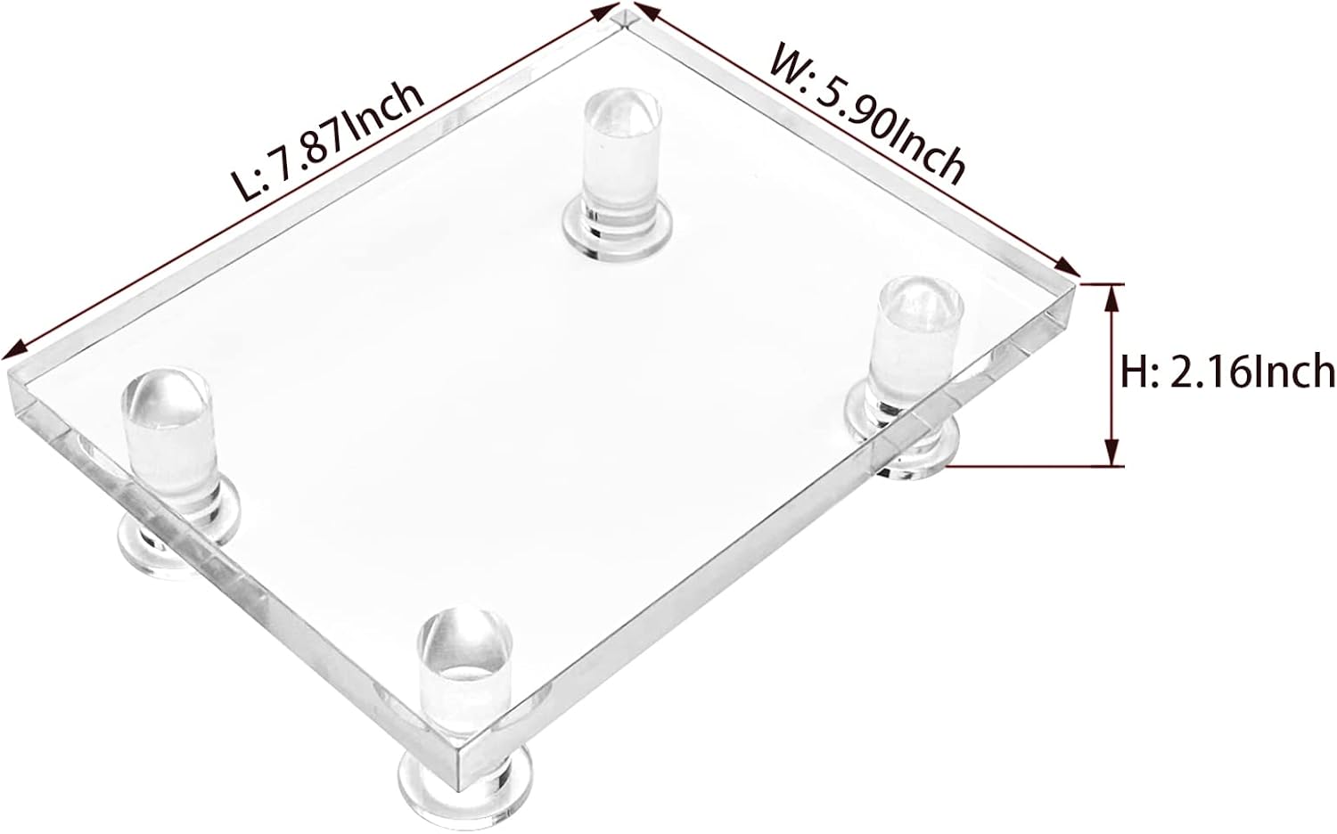 Acrylic Pedestal Tray Stand Riser / Clear