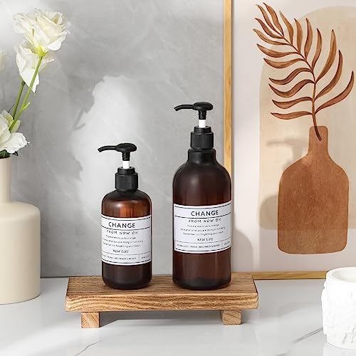 Wood Bathroom Tray Farmhouse Decor Kitchen Soap Holder, 8.7"x3.6" Brown