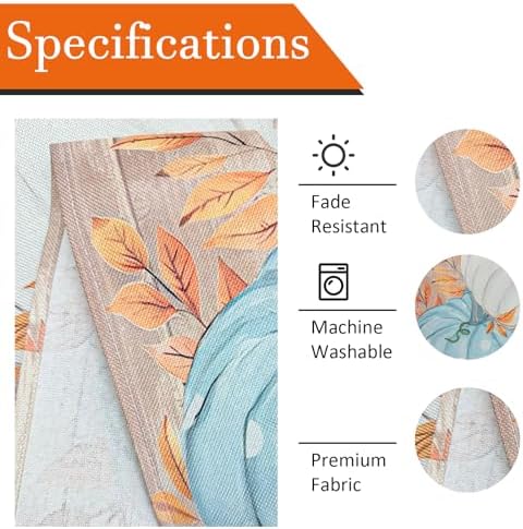 Niviy Pumpkin Leaves Thanksgiving Fall Table Runner, Autumn Table Decoration for Home Kitchen Dining Outdoor Indoor Holiday Farmhouse Decor 13 x 72 Inch