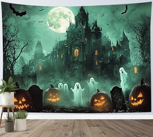 HVEST Horror Halloween Tapestry Wall Hanging for Bedroom,70.9L x 92.5W Inch