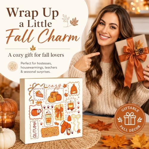 Cozy Fall Decor Sign | Autumn Pumpkin Spice Wall Art & Seasonal Home Decor