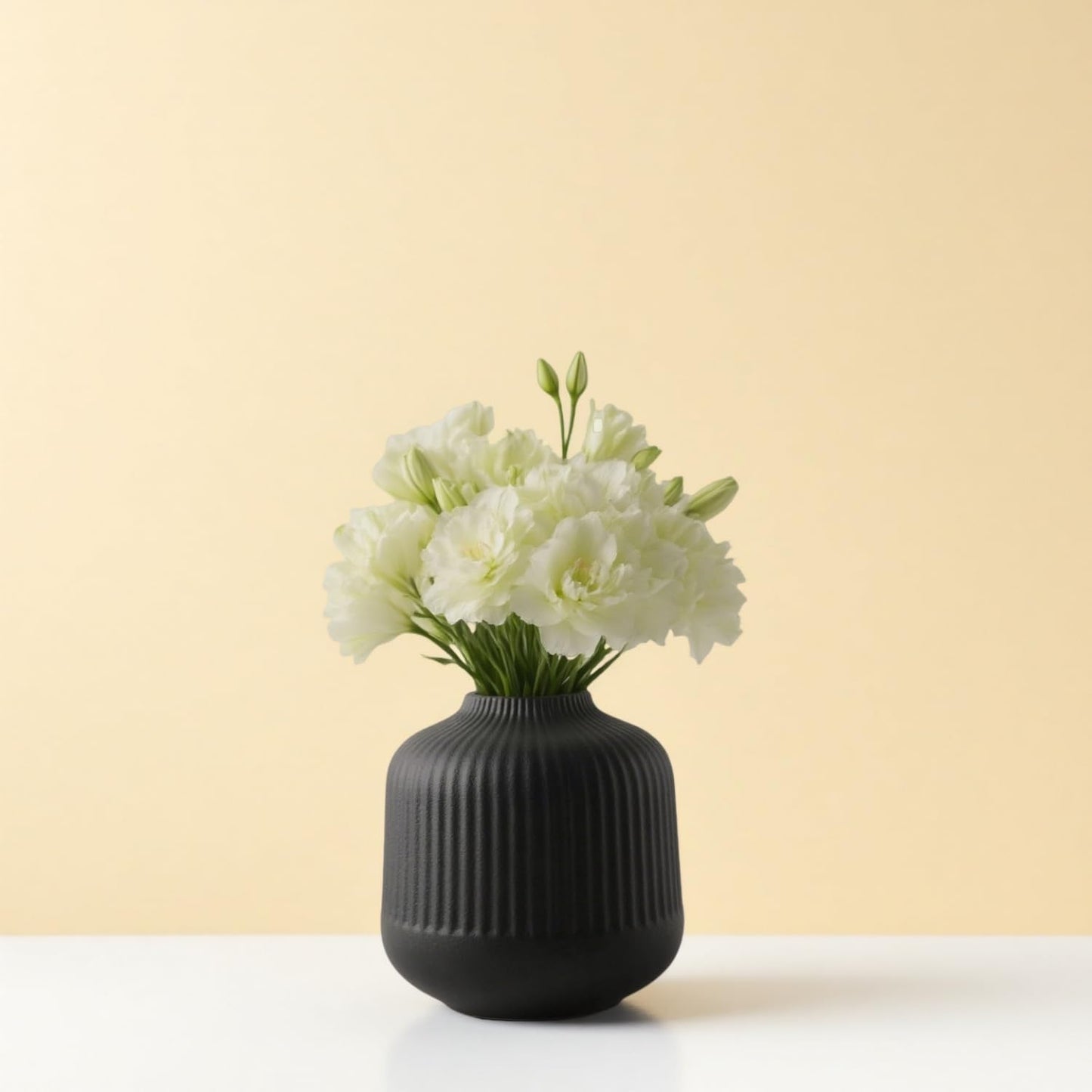 Ceramic Vase for Flowers / Black / Small / 6 Inch