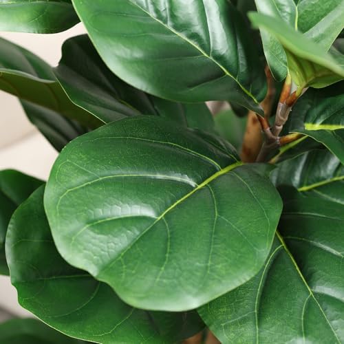 6FT Artificial Fiddle Leaf Fig Tree with White Planter for Home Decor