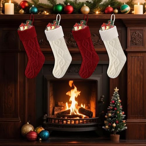 Christmas Stockings 18" Knitted Stocking Christmas Decorations
