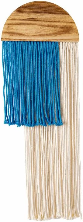 Boho Woven Tapestry / Blue Semicircle