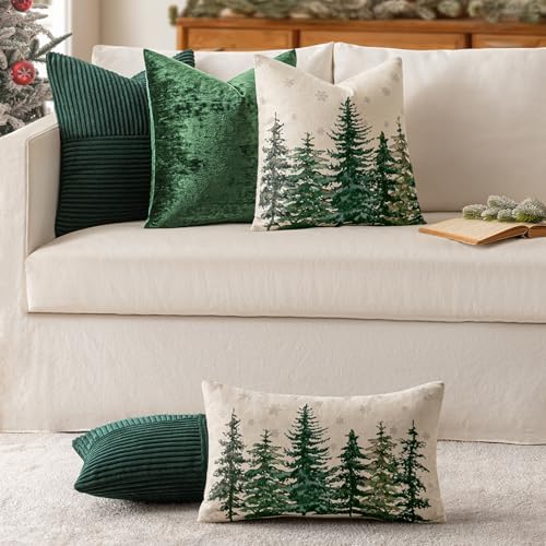MIULEE Army Green Decorative Throw Pillow Covers for Couch 16x16 Inch
