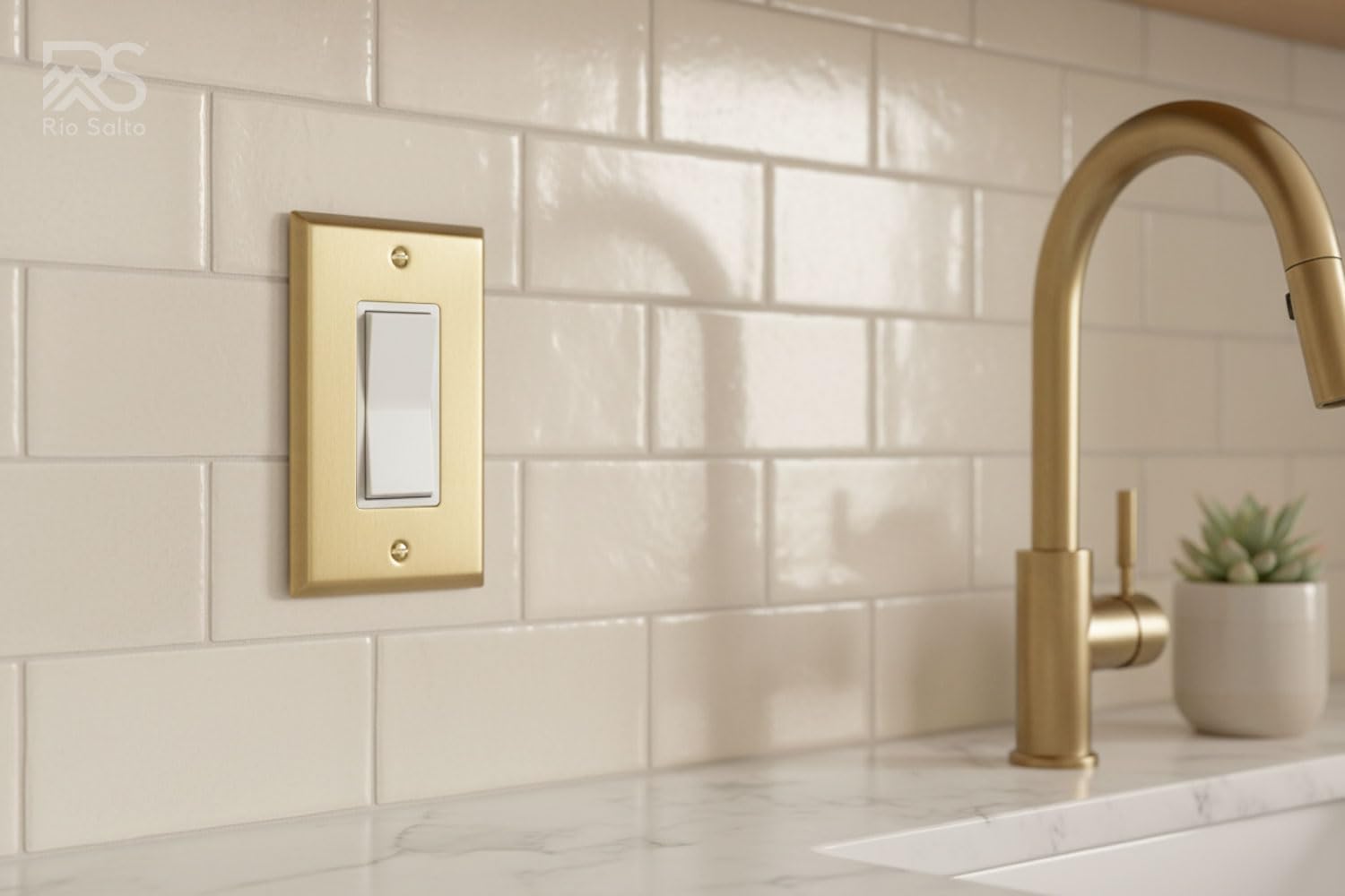 Rio Salto BRASS Gold Light Switch Cover Plate Rocker Switch Plate Wall Plate Ourlet Cover Decorator Paddle GFCI Solid