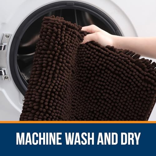 OLANLY Bathroom Runner Rugs 45x27, Extra Soft Absorbent Chenille Bath Rugs