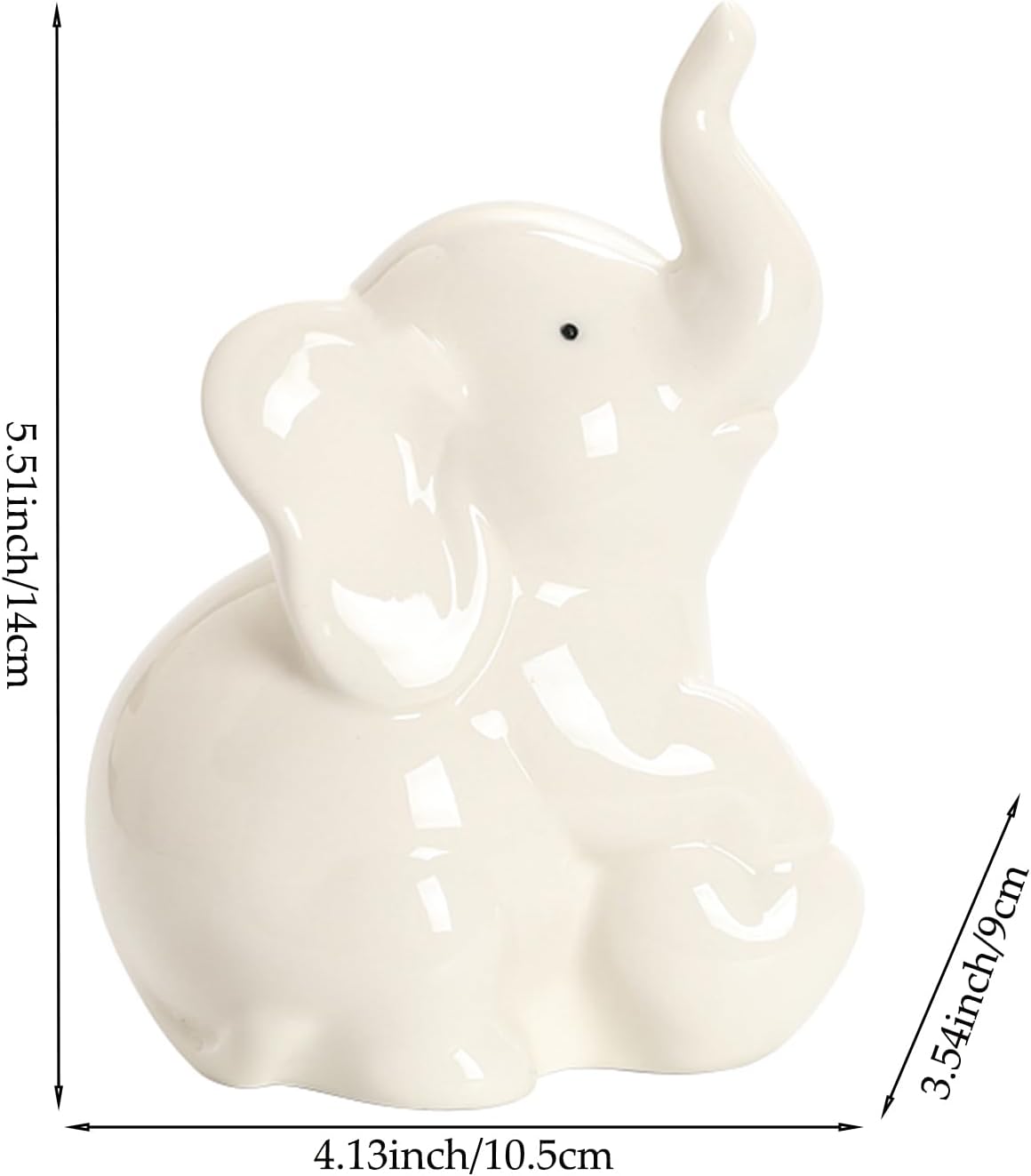 White Elephant Statue / White Upgraded Large