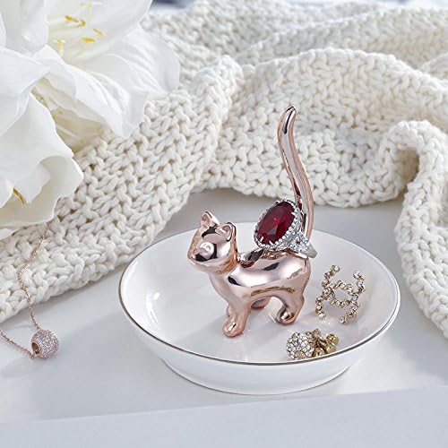 Ring Holder Jewelry Tray-Handmade Cat Ring Dish / Rose Gold-2