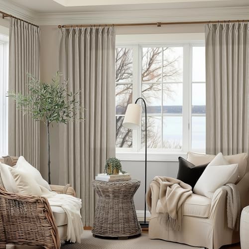 TWODRAPES Extra Wide Curtains 90 Inches Long 60 Inch Width Burlywood Birch
