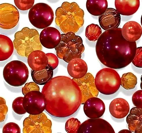 100 Floating Fall Thanksgiving Pumpkins, Leaves & Pearls