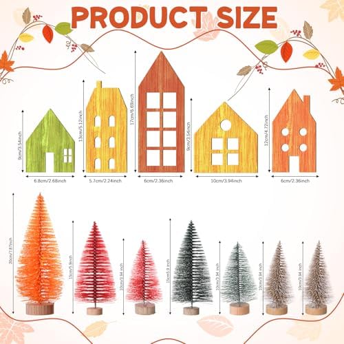 Thyle 12 Fall Table Centerpieces Decor Bottle Brush Christmas Trees