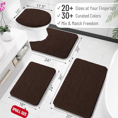 OLANLY Toilet Rugs U-Shaped 24x20, Soft Absorbent Chenille Contour Rugs