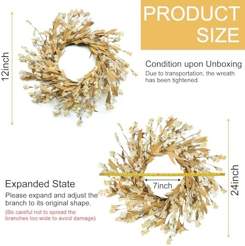 Artgar Fall Wreath, 24 Inch Fall Wreaths for Front Door