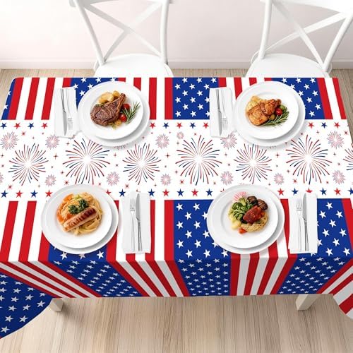 3 Pack Patriotic Tablecloths,Red White and Blue Tablecloth,Patriotic Decor