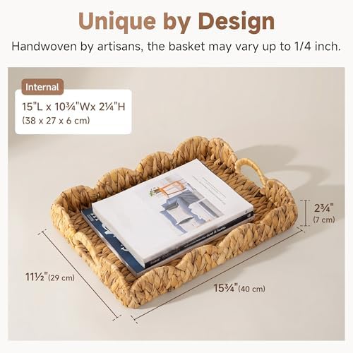 Rattan Serving Trays / 15.8 x 11.5 x 2.8 / Natural