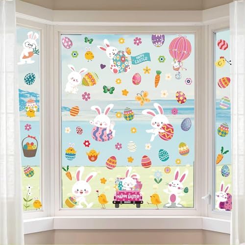 Easter Window Clings Decorations for Glass Window Stickers Decal