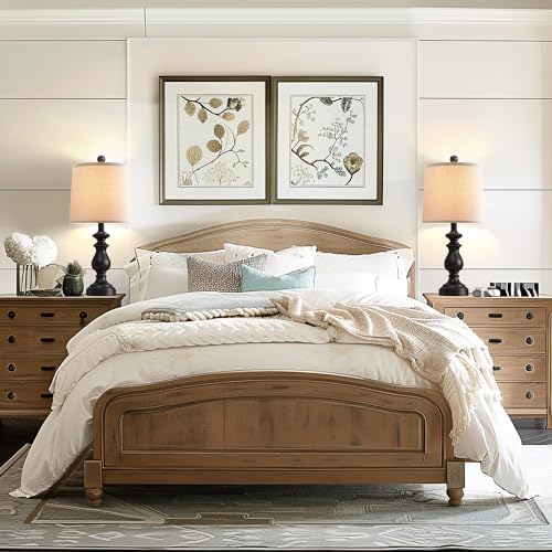 PARTPHONER Traditional Table Lamp Set of 2, Rustic Farmhouse Table Lamps for Living Room Bedroom, 22" Bedside Desk