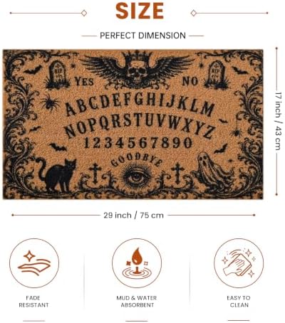 Kelarea Halloween Alphabet Number Door Mat, 17" x 29" Funny Letter Non-Slip