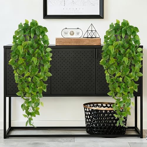 Waipfaru Fake Hanging Plants, 2Pcs Artificial Potted Plant Pothos