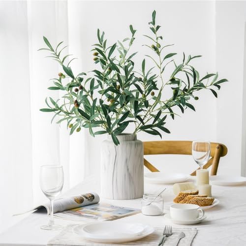 6FT Artificial Olive Tree with Basket&3PCS 18Inch Olive Branches