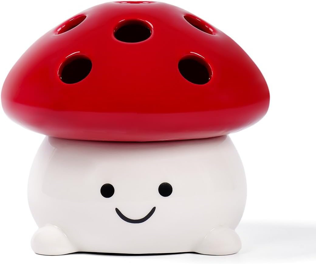 Smily Face Incense Cone Holder Mushroom Incense Cone Burner Unique Gifts for Women Men