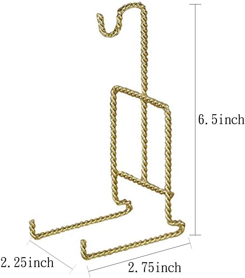 Gold Tea Cup Display Stand Metal Twist Wire Teacup / 6.5 Inch Gold Twist Wire / 6.5 Inch / Set of 6