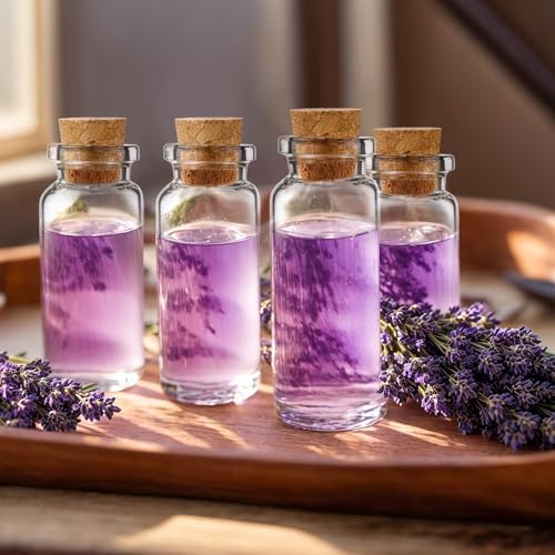 Geiserailie 45 Pcs Spell Jar Mini Glass Potion Bottles Cork Stopper,Large