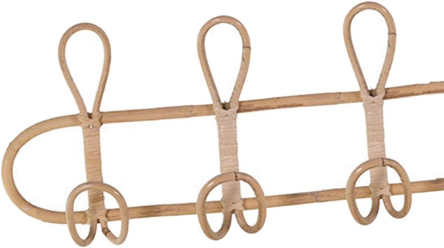 Wall Coat Rack Rattan Ornament Hanging Storage Organizer Hooks Holder Clothes Hooks Door / 5 Hooks