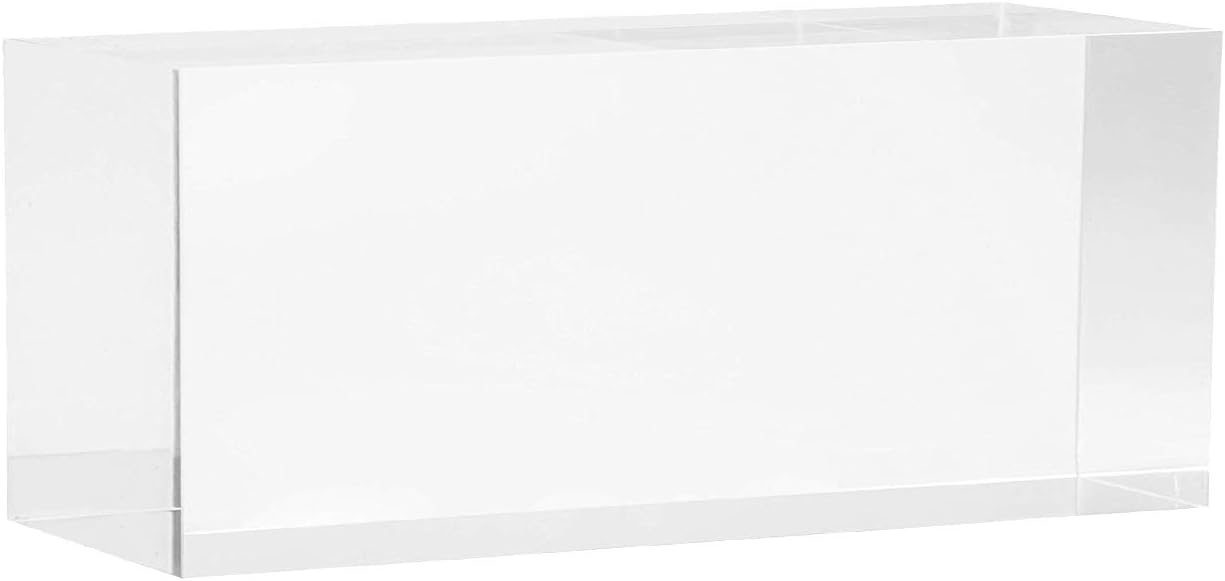 Diamond Polished Acrylic Cube Display Stand / 2 x 2 x 4 / Clear