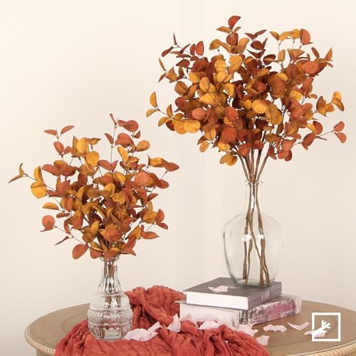ZIFTY 6Pcs Fall Decor Eucalyptus Stems 26.7" Tall for Home Decorations
