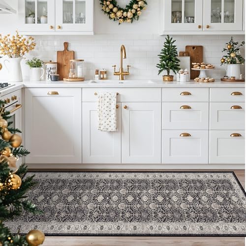 Hallway 2x8 Washable Runner Rug: Oriental Stain Resistant Kitchen Entryway Rugs Farmhouse Ultra Soft Bathroom Bedroom