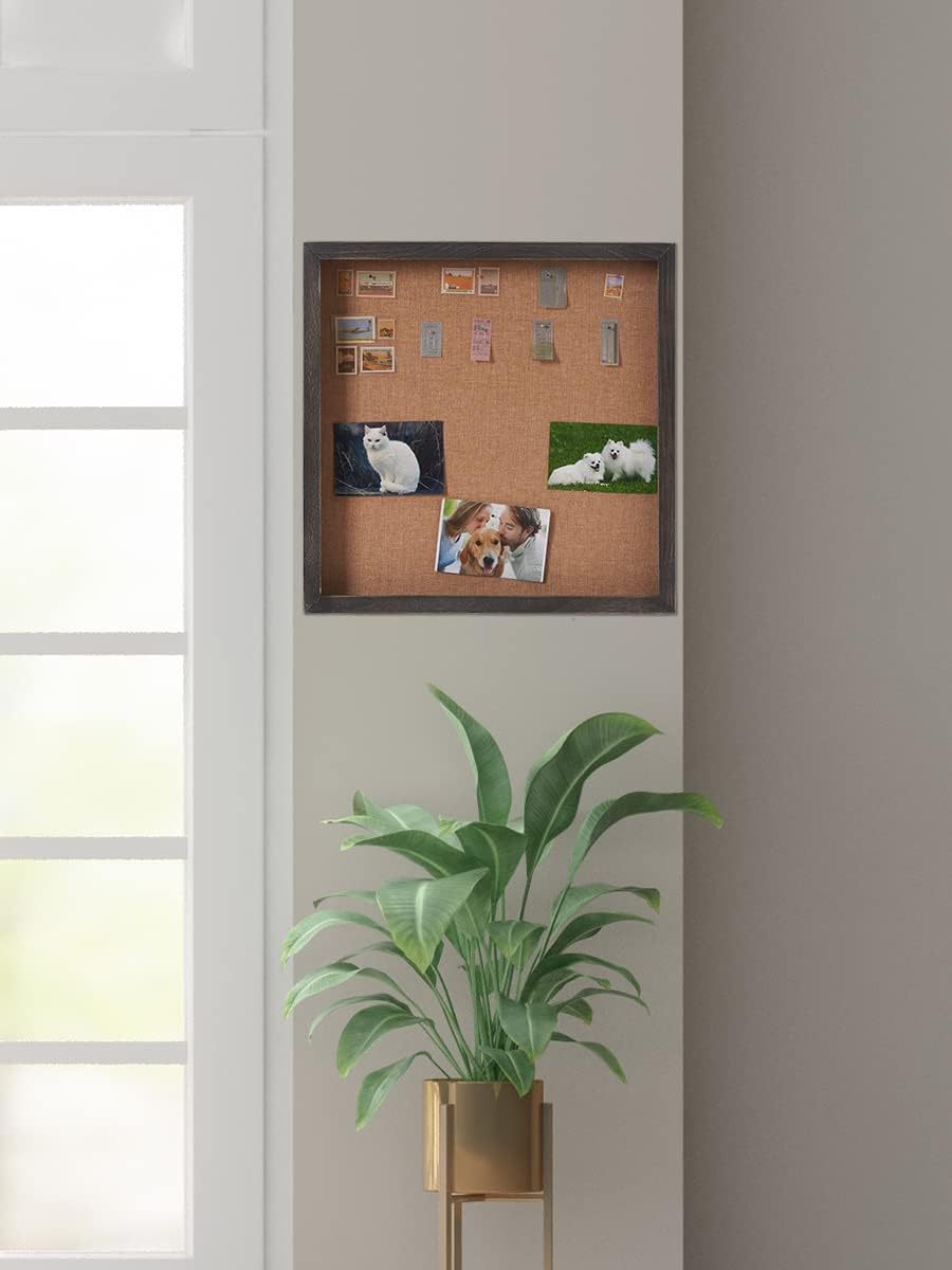 Extra Large Shadow Box 20x20, Square Shadow Boxes Display Cases with Hinged Door, Big Memorial Display Box for Weddings