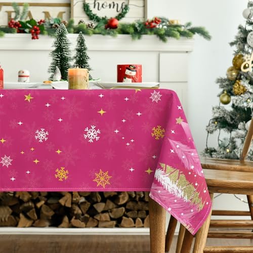 Horaldaily Christmas Tablecloth 60 x 140 Inch Rectangular Christmas Trees