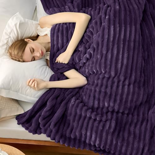 Bedsure Soft King Size Blankets for Bed Purple 108"x90"