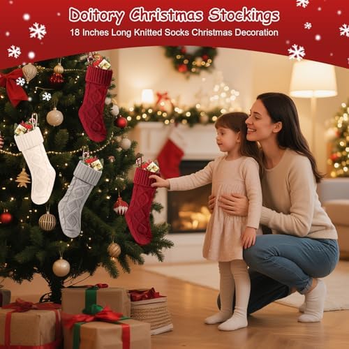 Christmas Stockings 18 Inches,Knitted Socks Christmas Decoration