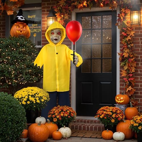 4 Ft Life Size Halloween Animatronics Prop with Sound & Touch